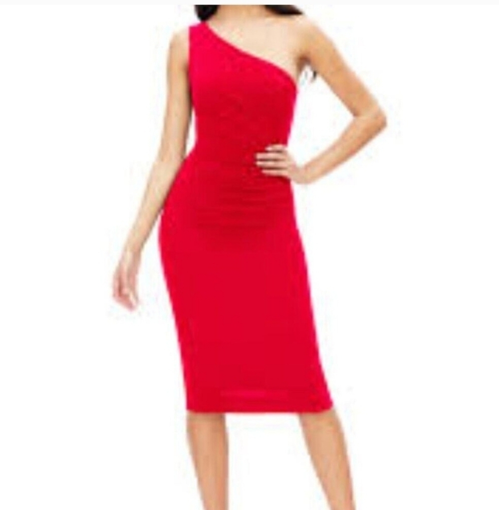 SOCIALITE RED RIBBED ONE SHOULDER MIDI DRESS 2X NWT Plus size